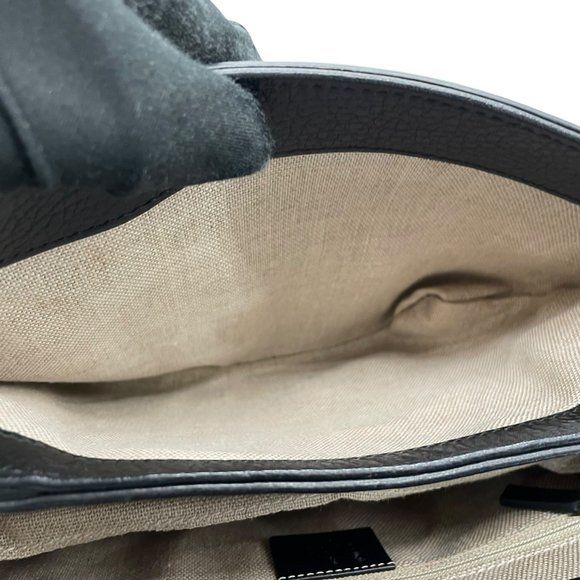 GUCCI Interlocking G 2-Way Handbag/Shoulder Bag in Black Leather with Gold Ha... - Picture 16 of 16